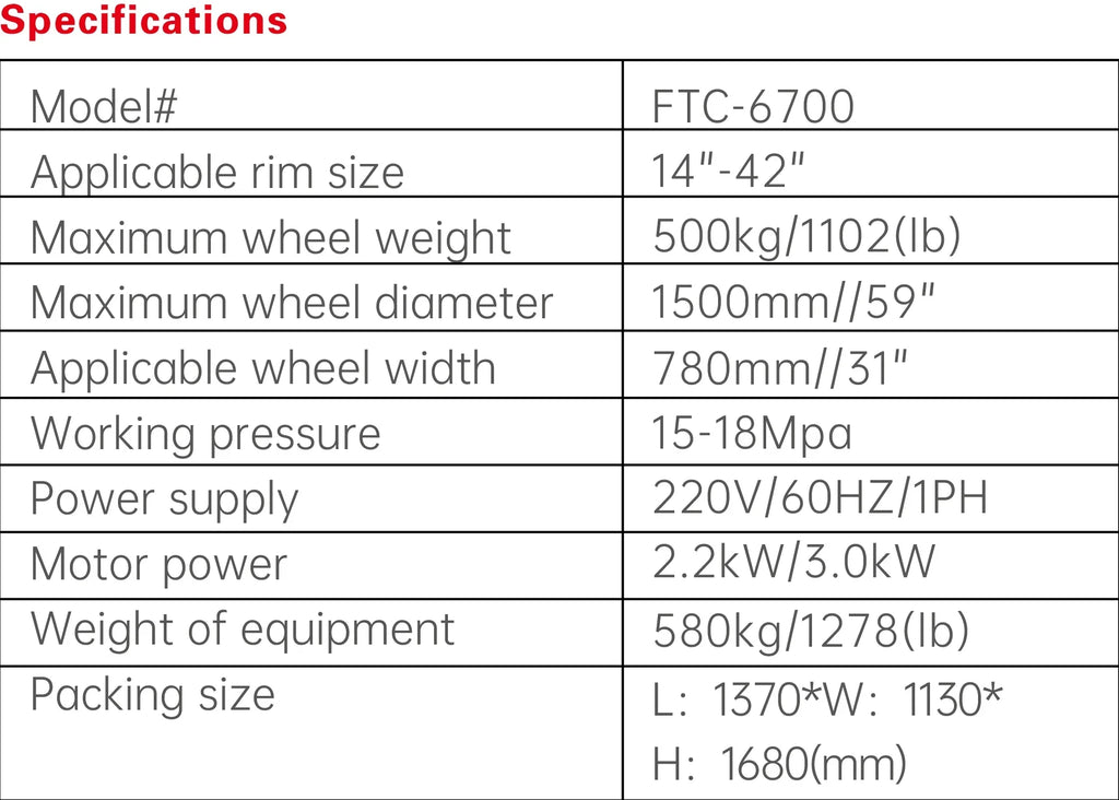 Fortisky FTC-6700 Fully Automatic Truck/Bus/Light Truck/Car Tire Changer
