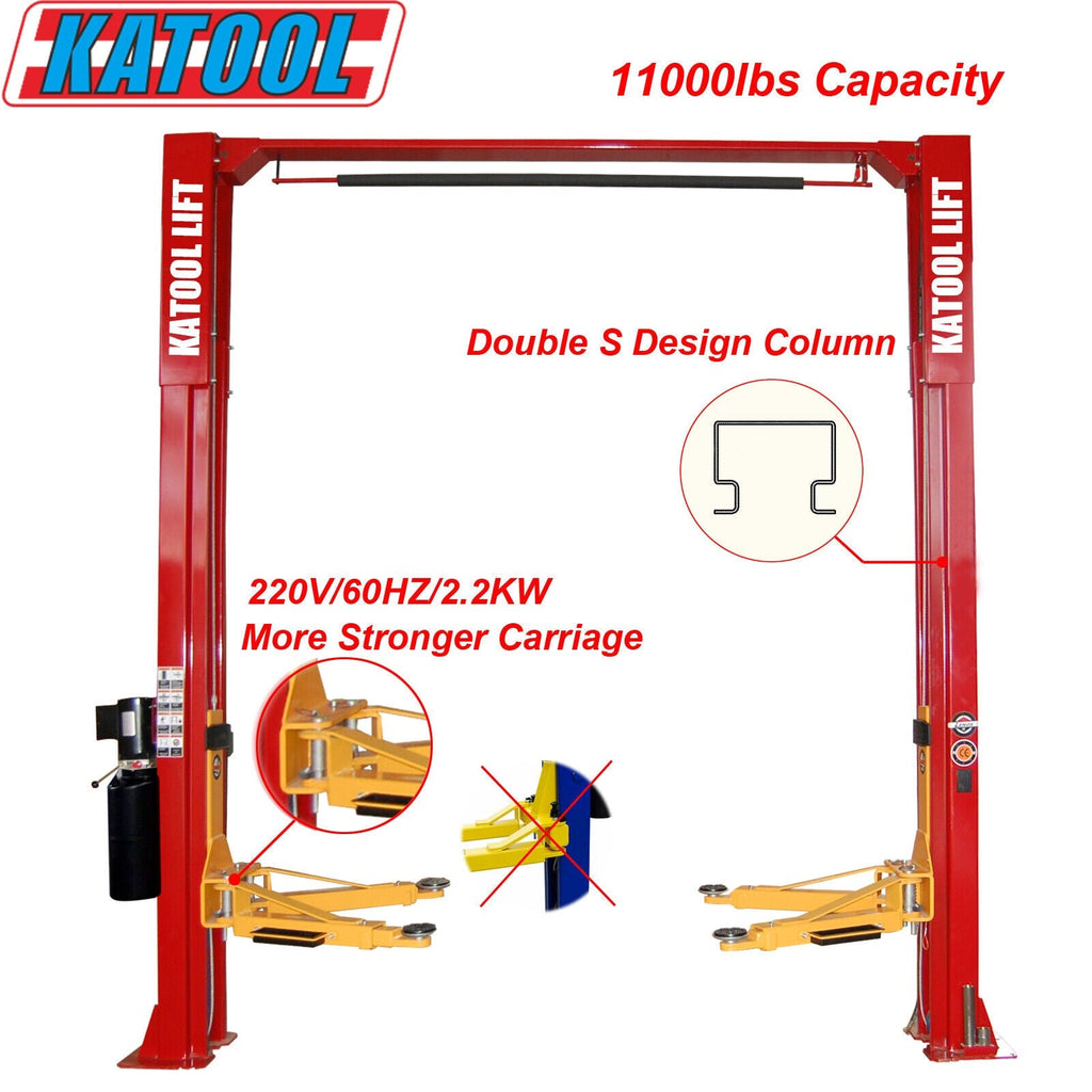 KATOOL KT-M110 11000 lbs. Clear Floor Two Post Lift