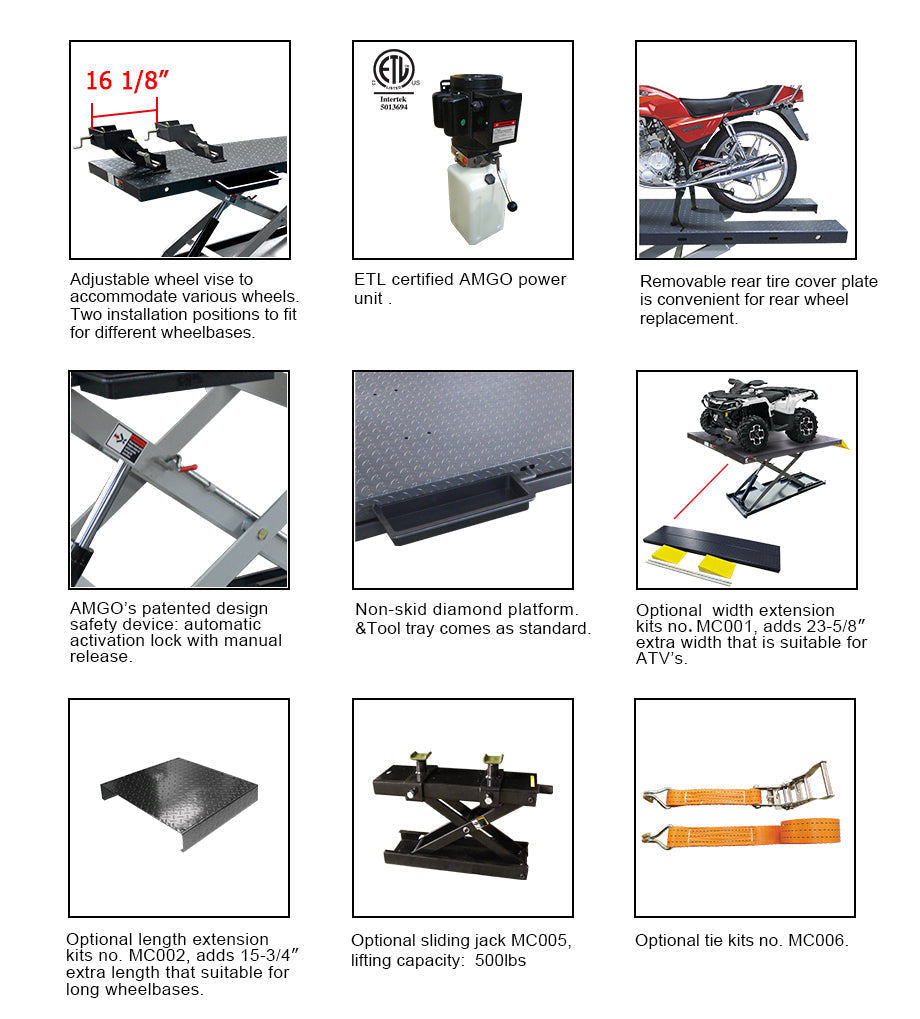 AMGO MC-1200 Motorcycle Lift