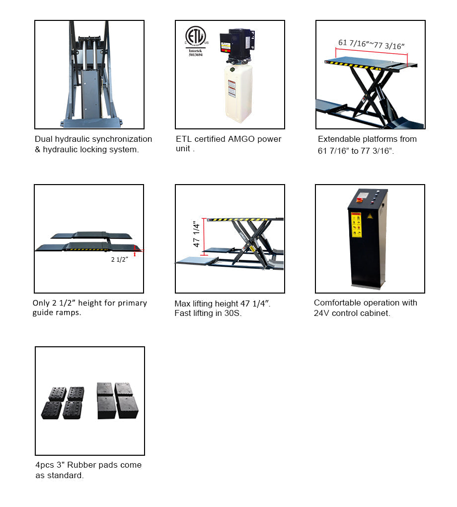 AMGO MRL09 9,000lb Mid Rise Scissor Lift