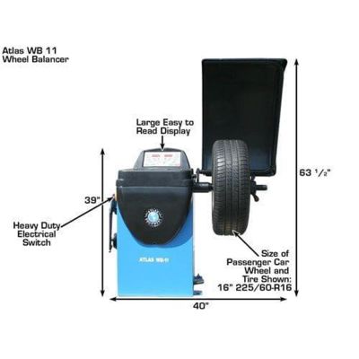 Atlas TC289 Rim Clamp Tire Changer + WB11 Wheel Balancer Combo