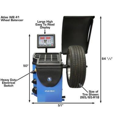 Atlas TC229 Rim Clamp Tire Changer + WB41 Wheel Balancer Combo
